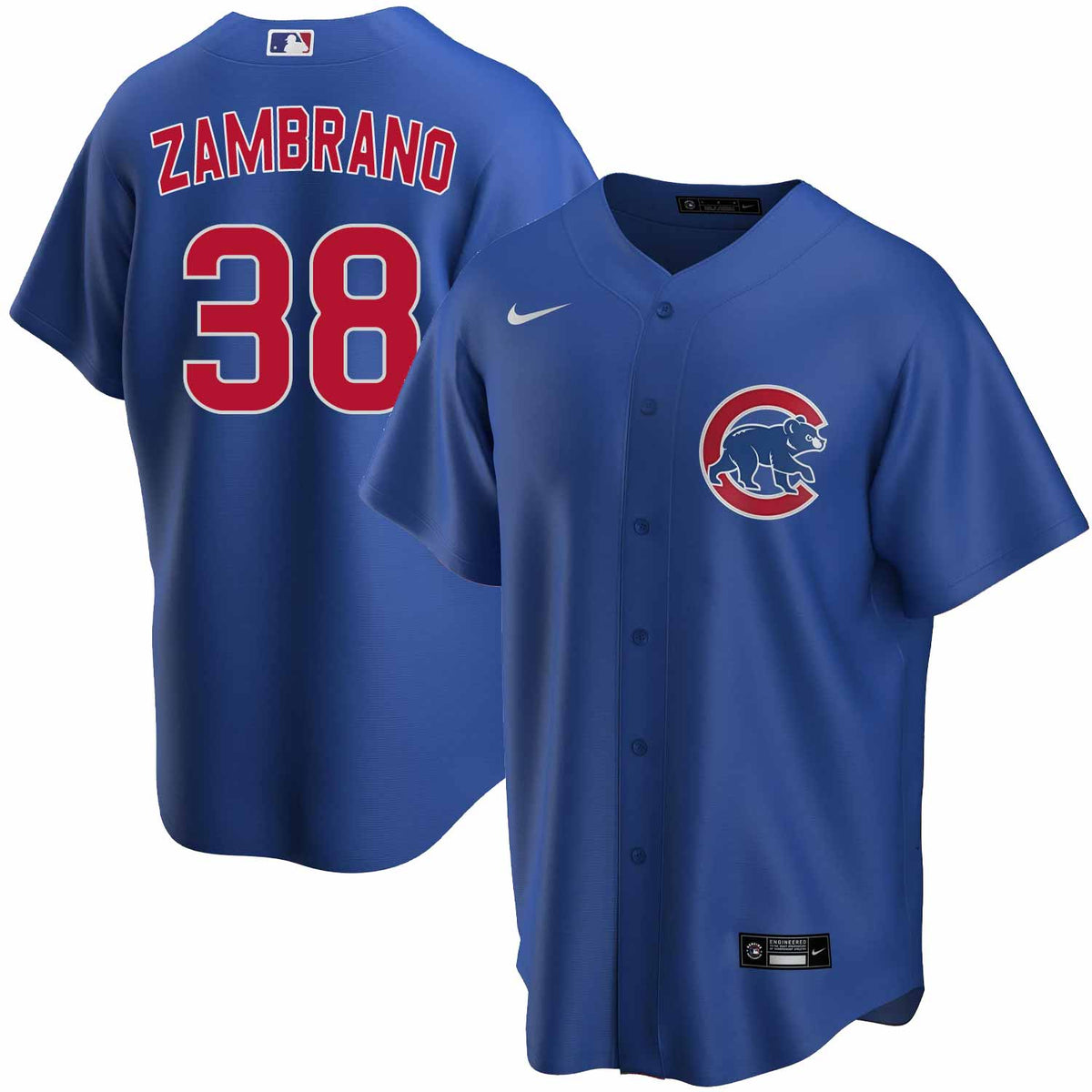 Chicago Cubs Carlos Zambrano Nike Alt Replica Jersey With Authentic Le