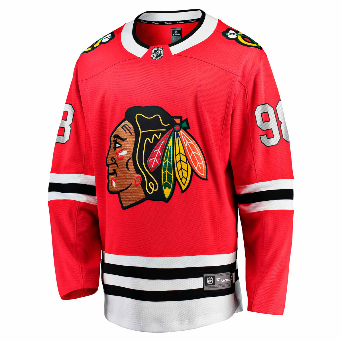 Chicago Blackhawks Mens Black Jersey-Inspired Primary Logo Hoodie