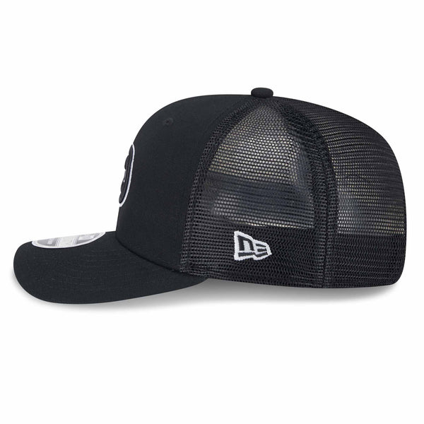 Chicago Cubs Canvas Black 9SEVENTY Stretch Snap Trucker Cap