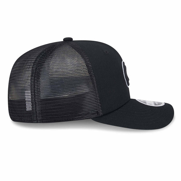 Chicago Cubs Canvas Black 9SEVENTY Stretch Snap Trucker Cap