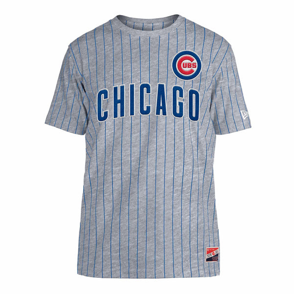 Chicago Cubs Grey Pintsripe T Shirt