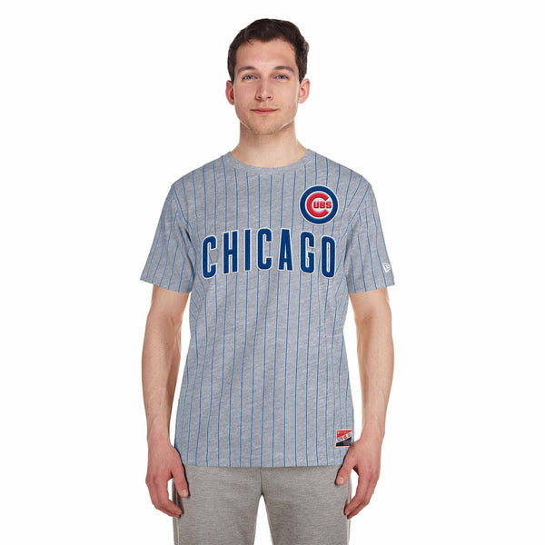 Chicago Cubs Grey Pintsripe T Shirt