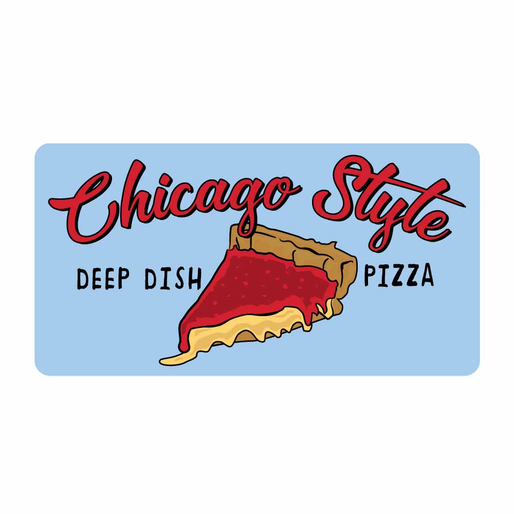 Chicago Deep Dish Pizza Sticker Wrigleyville Sports