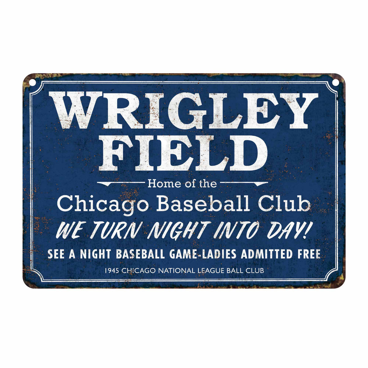 Panneau Métallique Chicago Cubs - Wrigley Field - Affiche Vintage Originale