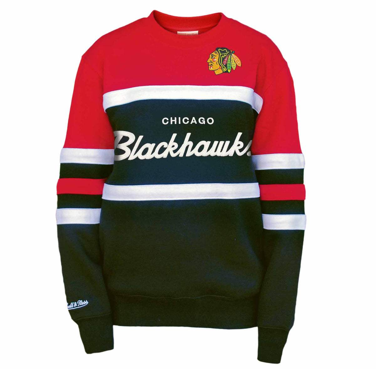 Chicago Blackhawks Mitchell Ness Black Head Coach Crewneck