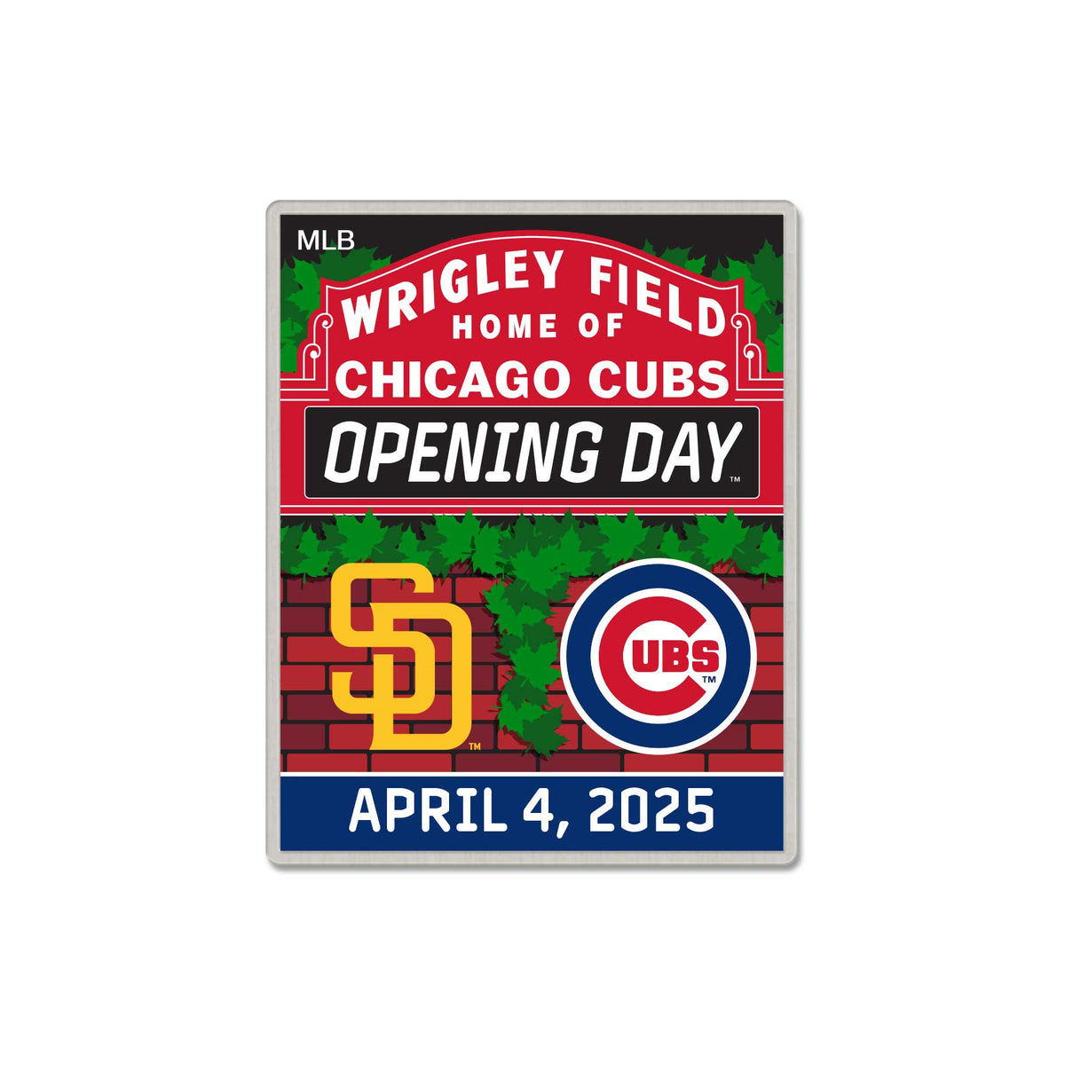 Cubs vs LA ピンバッジ 2025 MLB Chicago Cubs vs. San Diego Padres Opening Day 2025 Series Pin