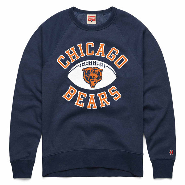 Chicago Bears Homage Navy Arch Football Crewneck Sweatshirt