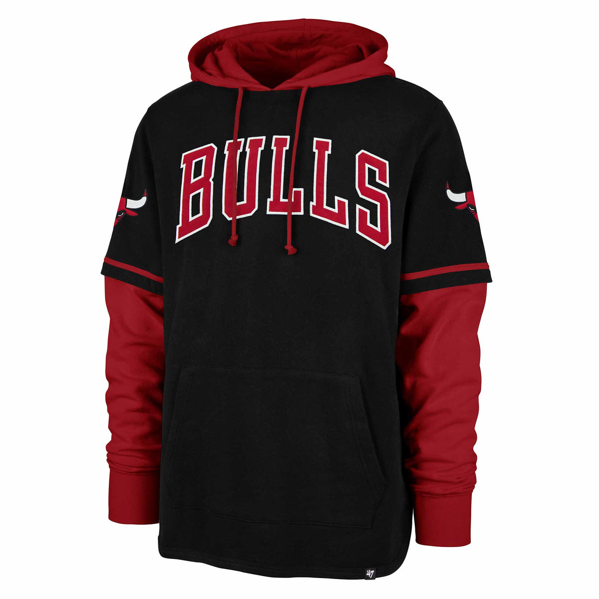 Chicago Bulls 47 Brand Black Trifecta Shortstop Pullover