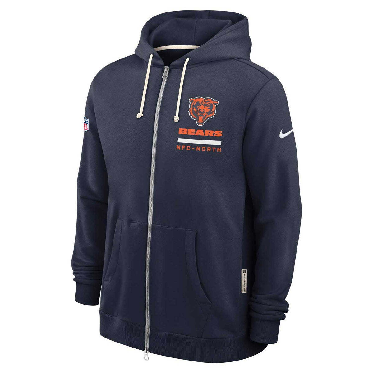 Chicago Bears Nike Navy Sideline Dri Fit Zip Up Sweatshirt