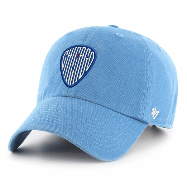Chicago Cubs 47 Brand Blues Guitar Pick Logo Clean Up Adjustable Cap