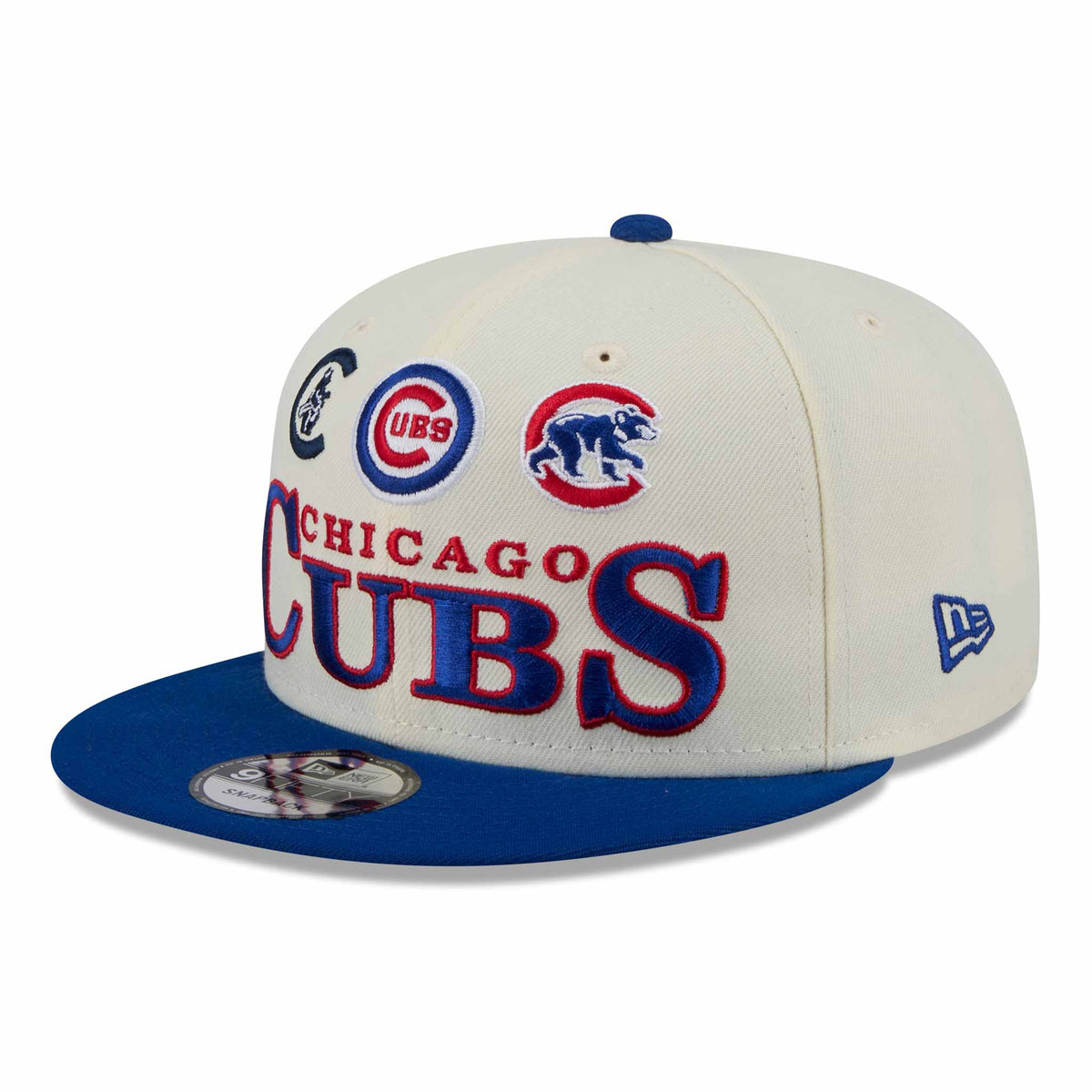 Chicago Cubs New Era 9FIFTY Three Logo Archive Snap Back Cap