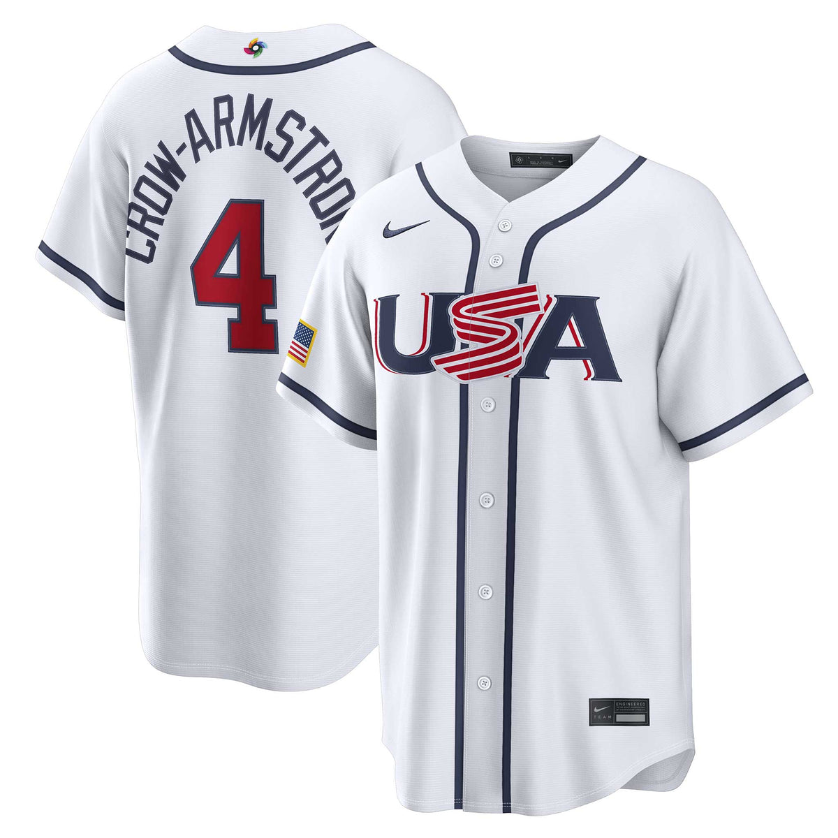 【箱付】Pete Crow-Armstrong 直筆サイン入りユニフォーム Team USA Pete Crow-Armstrong World Baseball Classic Nike Home