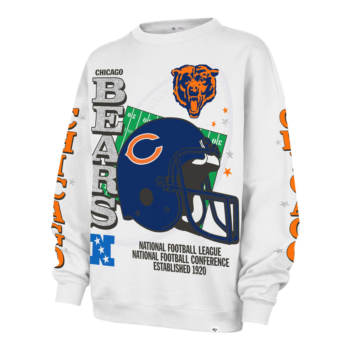 Chicago Bears 47 Brand Women's Historic White Wash Thunderous