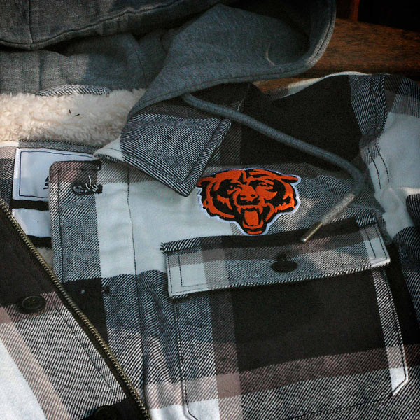 Chicago Bears Big Joe Sherpa Full-Zip Hooded Flannel Jacket