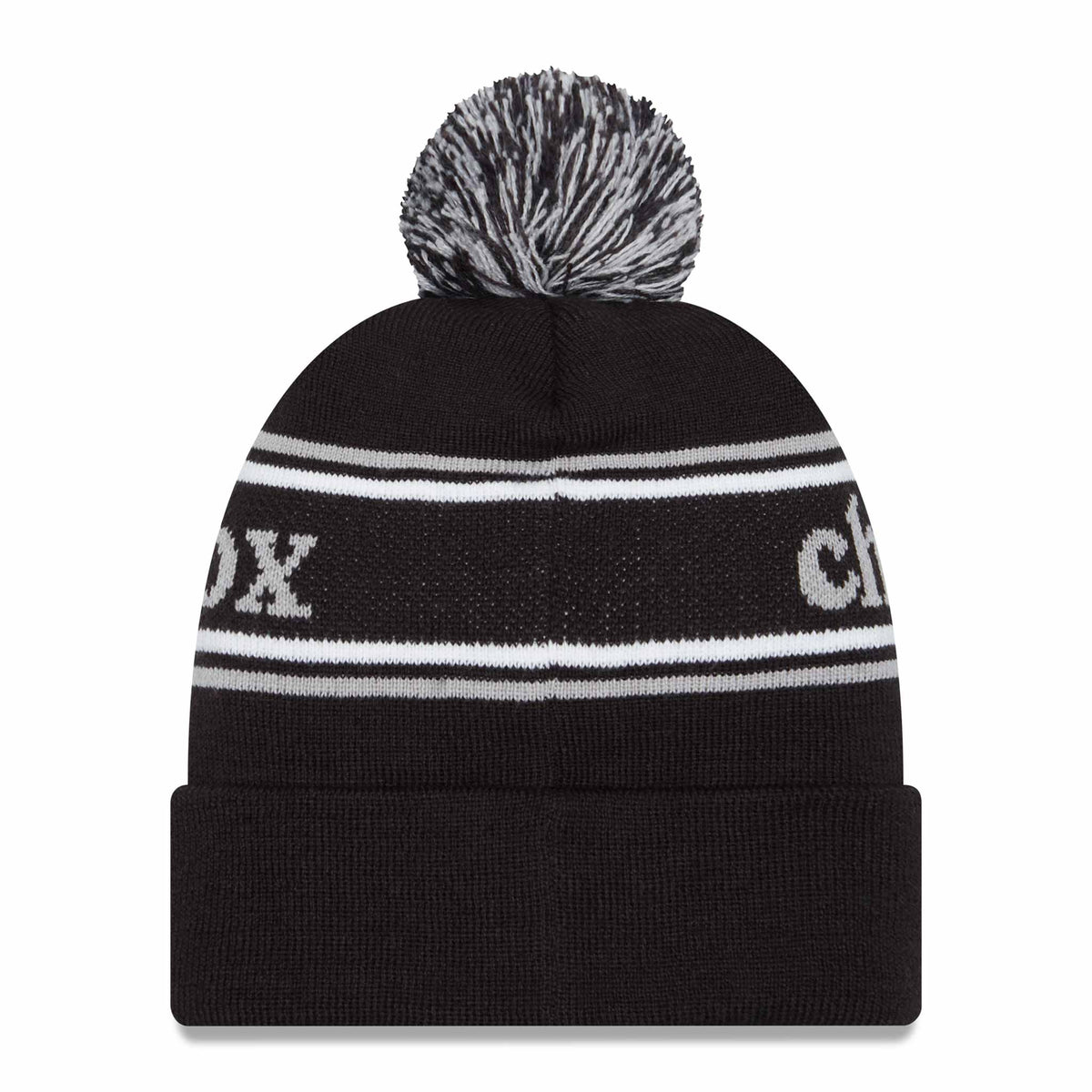 The Hat Depot Kids - Cuffed Pom Pom Stripe Knit Slouch Beanie