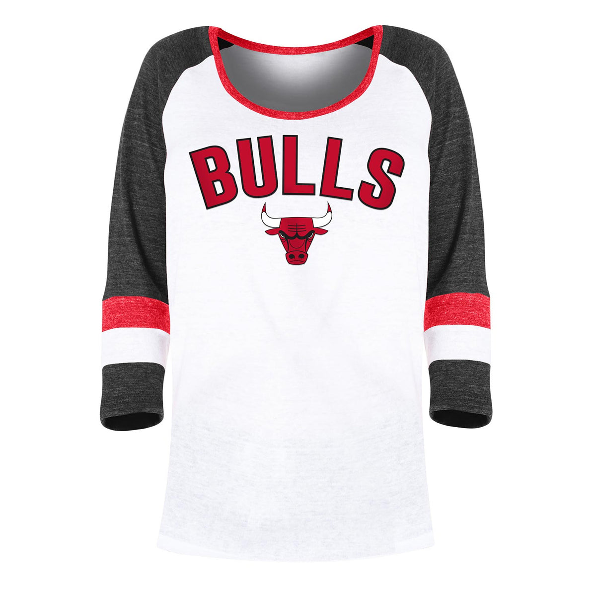 Women's New Era Red/Black Chicago Bulls Plus Size Long Sleeve T-Shirt