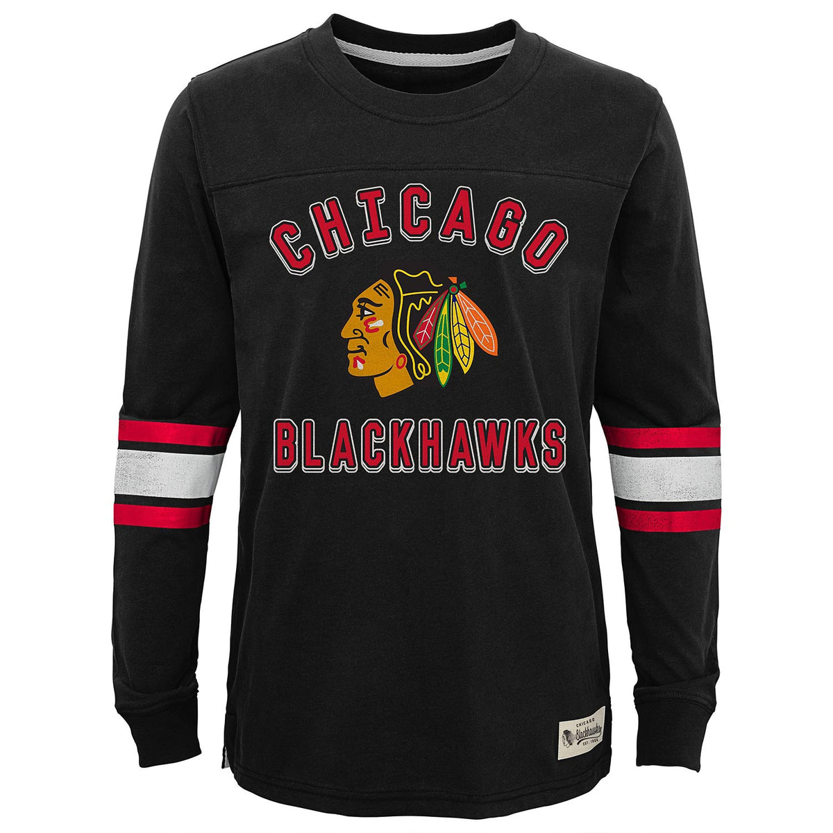 Vintage Old Time Hockey NHL Chicago Blackhawks Long Sleeve Shirt~Youth Sz  M~GUC