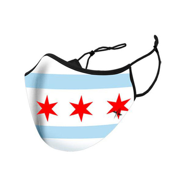 Chicago Flag White Face Mask Wrigleyville Sports