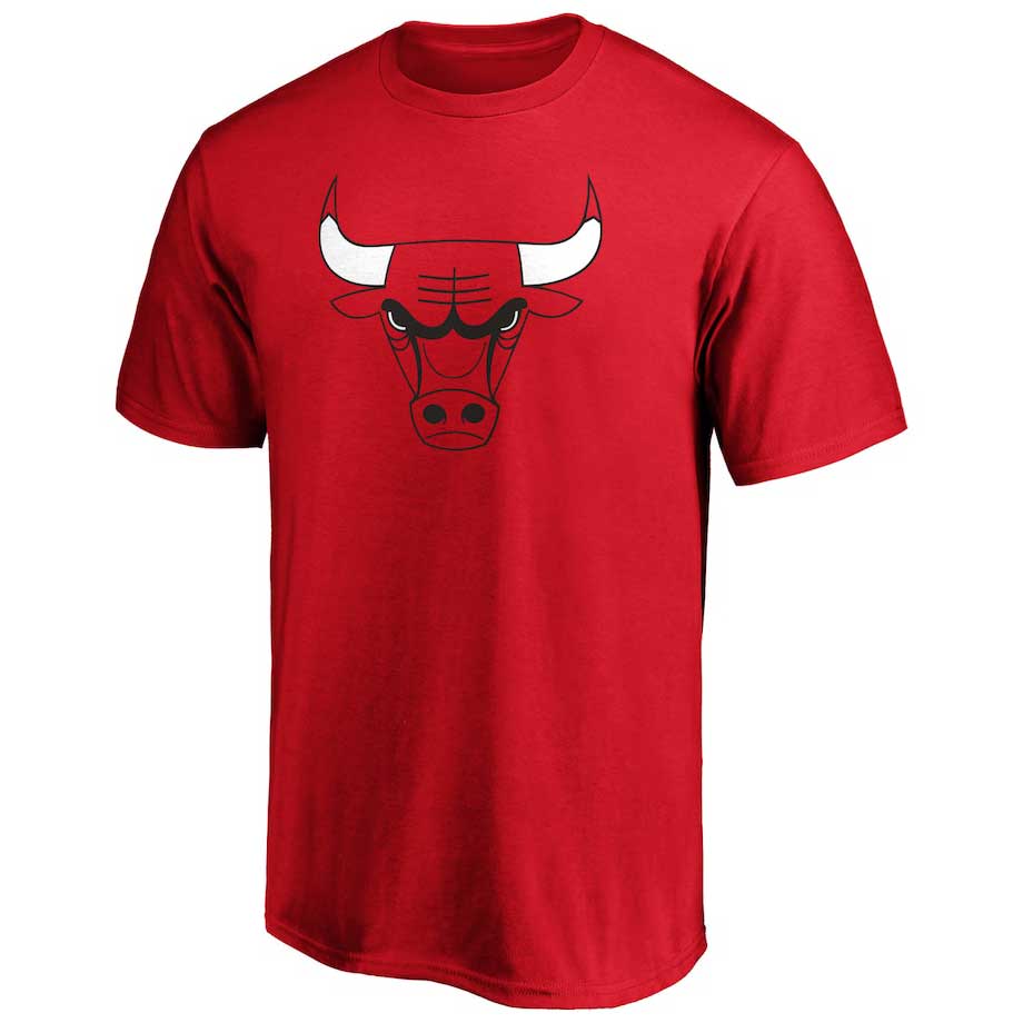 Fanatics Men s Red Chicago Bulls Primary Team Logo T Shirt Red