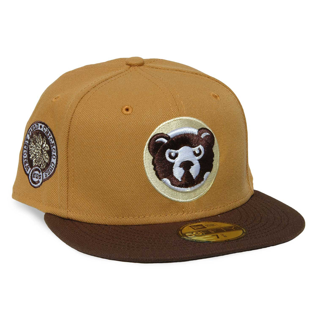 Chicago Cubs Tan & Brown Angry Bear Wrigley Field 59FIFTY Fitted Cap 7 1/4 = 22 3/4 in = 57.8 cm