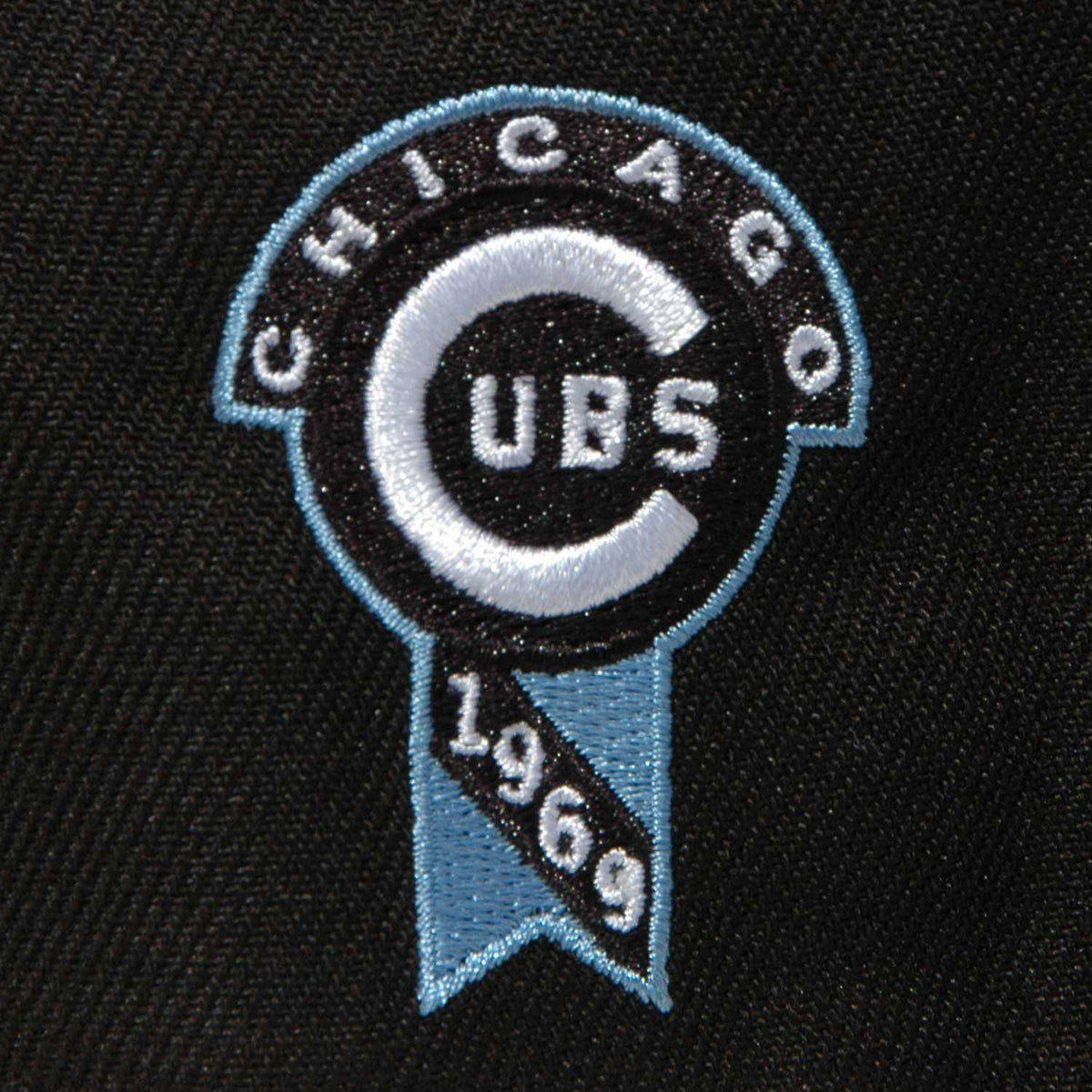 Chicago Cubs 1969 Black & Baby Blue 59FIFTY Fitted Cap 7 7/8 = 24 5/8 in = 62.5 cm