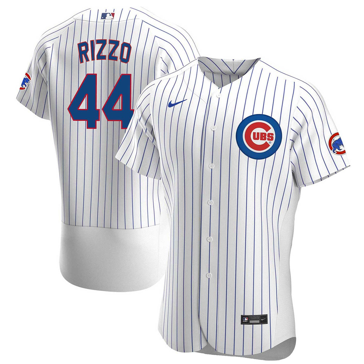 Men's Majestic Anthony Rizzo White/Royal Chicago Cubs Home Flex Base  Authentic Collection Jersey with 100 Years at Wrigley Field Commemorative  Patch