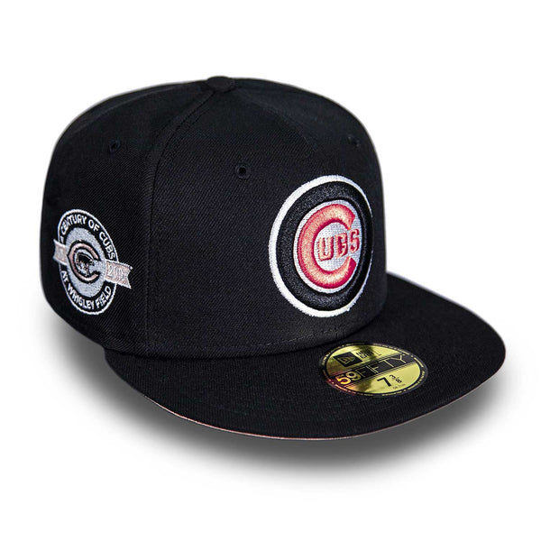 Chicago Cubs Black & Peach Bullseye 59FIFTY Fitted Cap