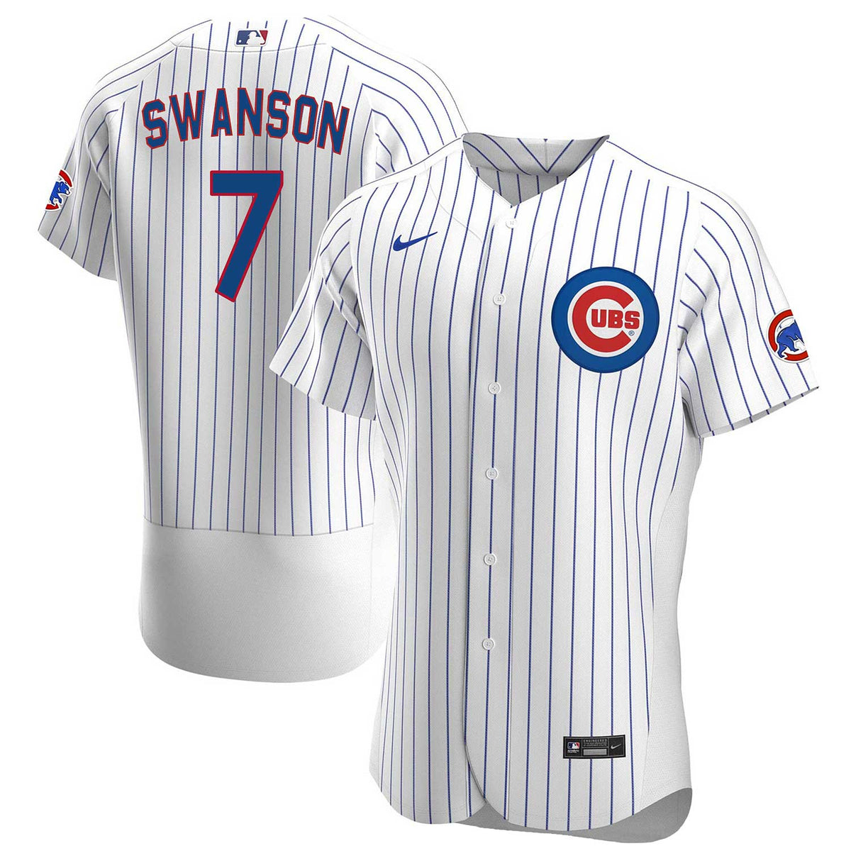 Men's Nike Dansby Swanson Royal Chicago Cubs Name and Number T-Shirt