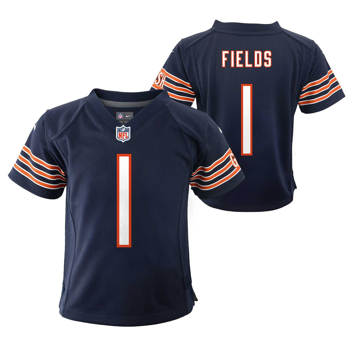 Nike Chicago Bears Justin Fields Mens White Replica Game Jersey