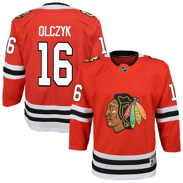 Chicago Blackhawks Eddie Olczyk Youth Red Premier Jersey w/ Authentic Lettering