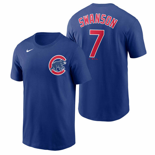 Chicago Cubs Dansby Swanson Nike Name & Number T-Shirt Small