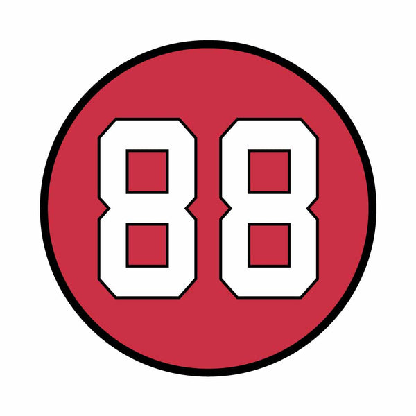 #88 Black Red White Sticker