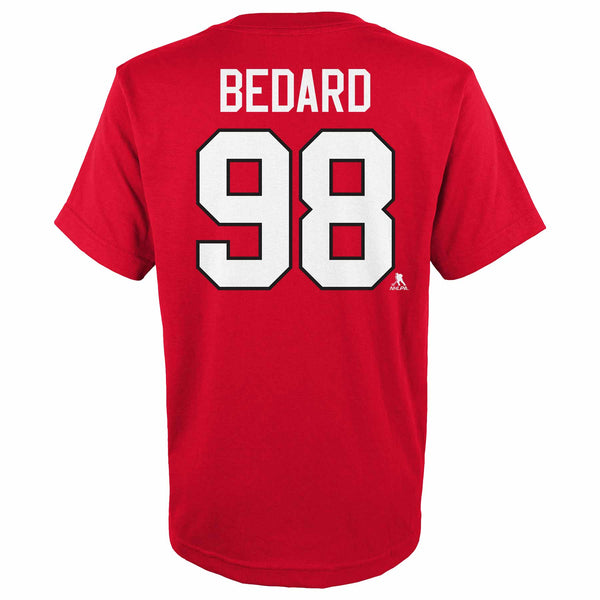 Chicago Blackhawks Connor Bedard Youth Name and Number T-Shirt