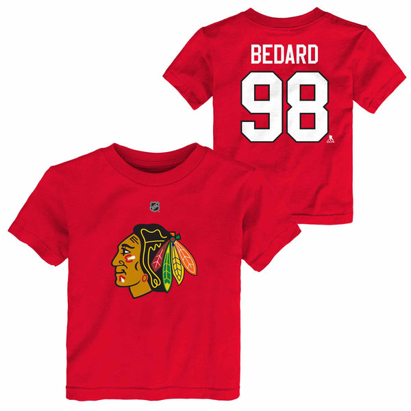 Chicago Blackhawks Connor Bedard Toddler Name and Number T-Shirt