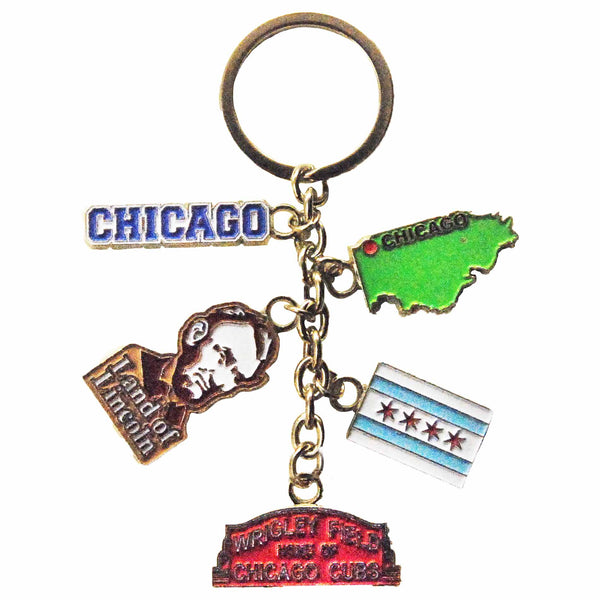 Chicago Collage Dangle Key Chain