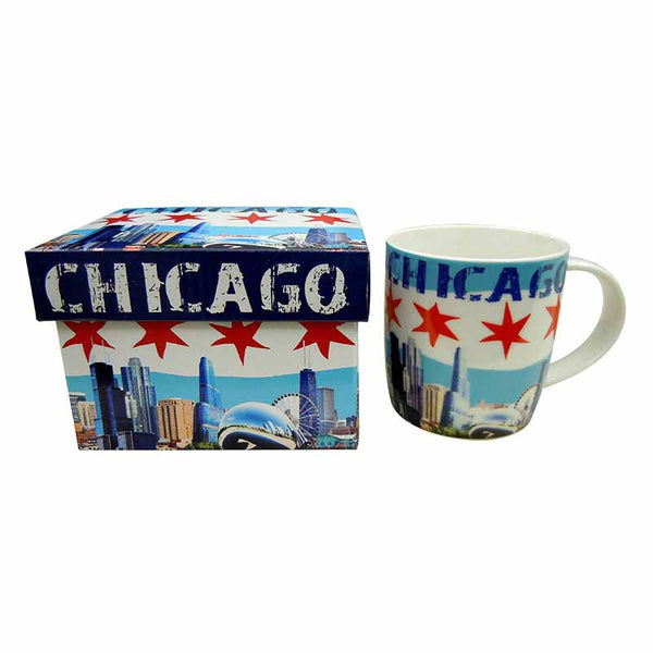 Chicago Skyline Flag Boxed Mug