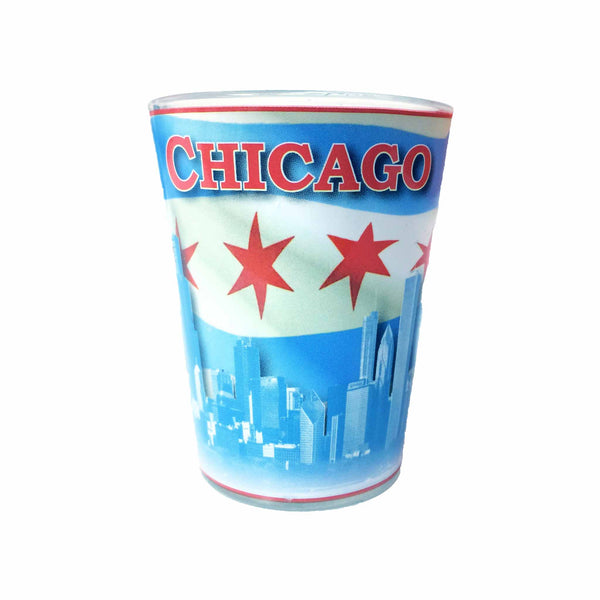 Chicago Skyline Flag Shot Glass