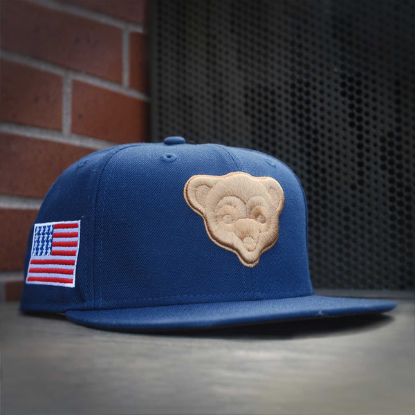 Chicago Cubs Navy 1969 Bear American Flag 5950 Fitted Cap