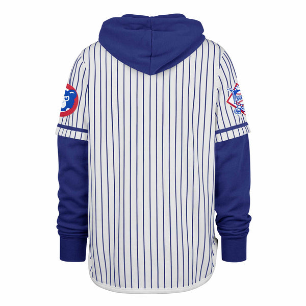 Chicago Cubs Pinstripe Double Header Hooded Sweatshirt