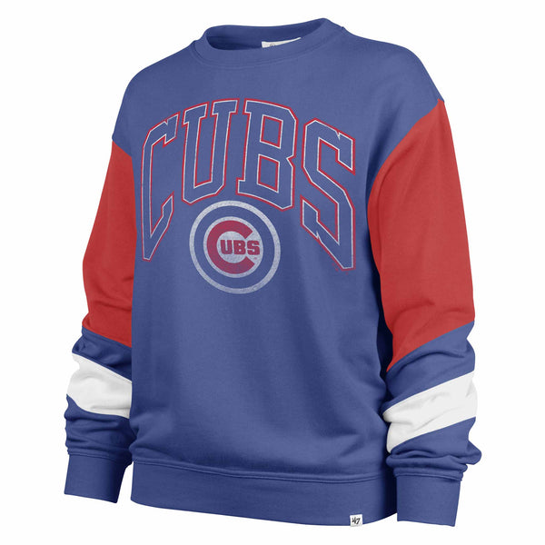 Chicago Cubs Ladies Jetty Blue Double Header Nova Crewneck Sweatshirt
