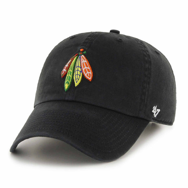 Chicago Blackhawks Black Indian Feathers Clean Up Adjustable Cap