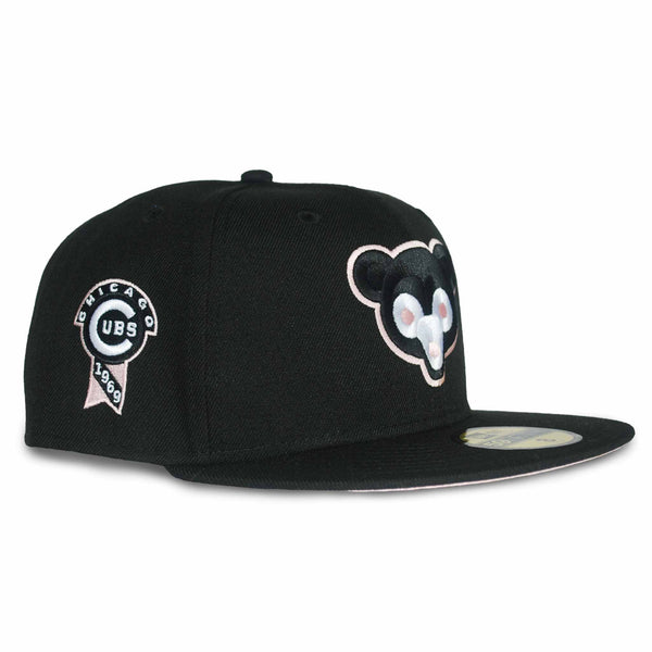 Chicago Cubs Black Pink 1969 Bear and Patch 59FIFTY Fitted Cap