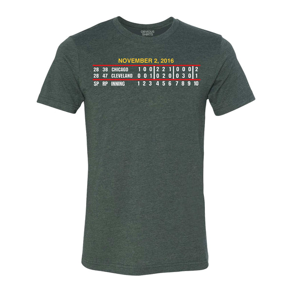 Chicago Cubs vs. Cleveland Indians Game 7 Scoreboard Obvious T Shirt