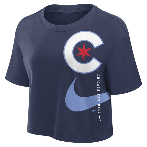 Chicago Cubs Nike Ladies City Connect Crop Top Tee