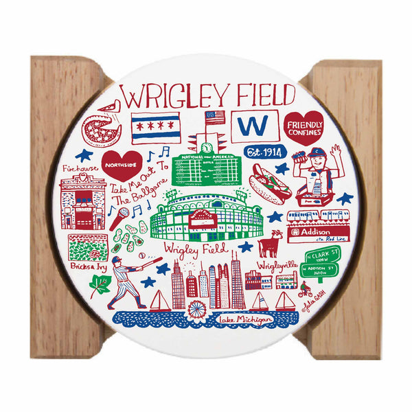 Wrigley Field Julia Gash Varsity 4-Pack Stone Coaster Set