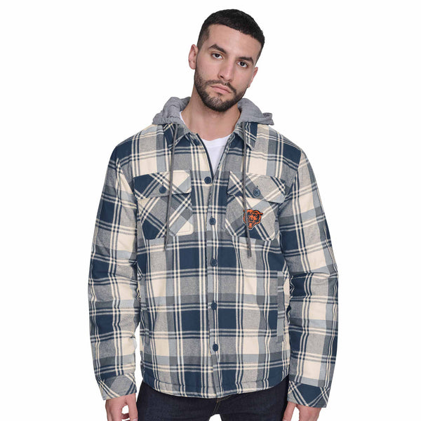 Chicago Bears Fullback Plaid Hooded Jacket