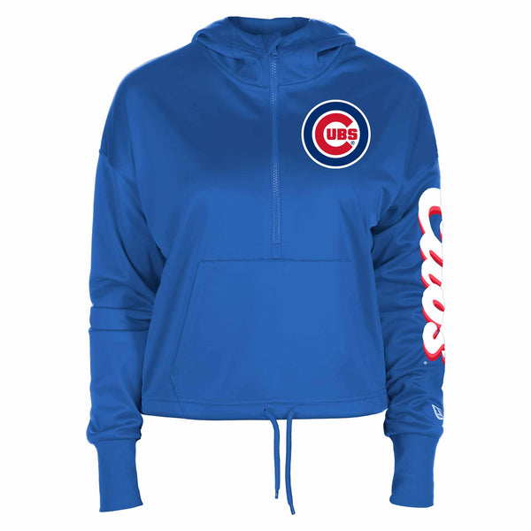 Chicago Cubs Ladies Royal Quarterzip Hooded Sweatshirt