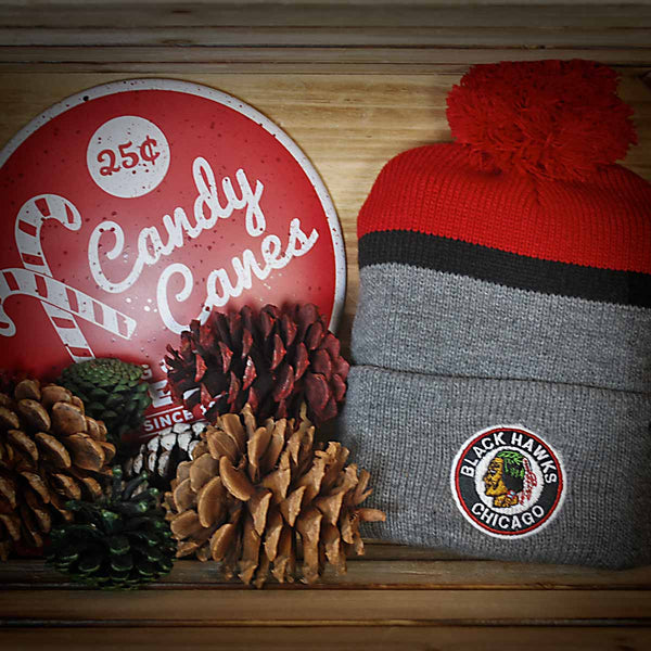 Chicago Blackhawks Vintage Red Split Shadow 47 Cuff Knit