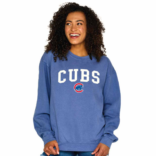 Chicago Cubs Ladies Perri Walking Bear Crew Neck Sweatshirt