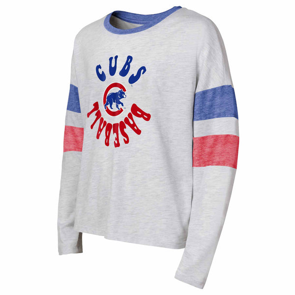 Chicago Cubs Youth Girls Double Header Long Sleeve T